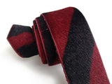 Red and Black Zebra Stripe Hair-On Hide Leather Necktie
