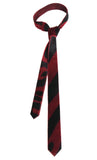 Red and Black Zebra Stripe Hair-On Hide Leather Necktie