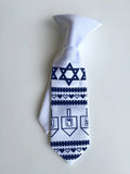 Hanukkah Sweater kids tie. Boys clip-on necktie