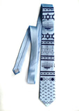 Sky blue Hanukkah sweater necktie