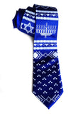 Royal blue Chanukah Sweater necktie