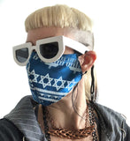 Hanukkah Sweater Mask, Adjustable ugly holiday sweater facemask