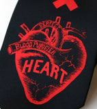 black and red Anatomical Heart Necktie.