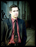 Anatomical Heart Necktie. Red on black.