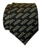 HODL Necktie, Gold on Black Tie, by Cyberoptix