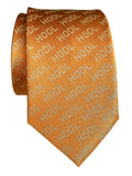 HODL Necktie, Soft Gold on Mustard Tie, by Cyberoptix