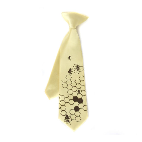 Honeybee kids tie. Boys clip-on necktie.