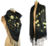 Bee hive pashmina scarf