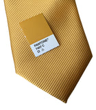 Honey Gold Pocket Square. Solid Color Fine-Stripe, No Print