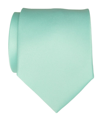 Ice Blue Necktie. Solid Color Satin Finish Tie, No Print
