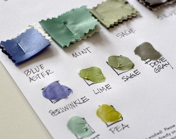 Fabric and printing ink swatches for custom orders
