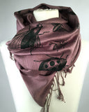 mauve bugs print pashmina