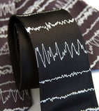 Brainwaves Neckties. White print on charcoal & black ties.