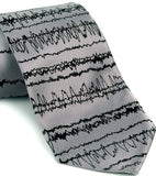 Silver Brainwaves mens necktie.