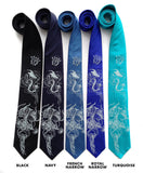 Jellyfish neckties, Ice blue print.