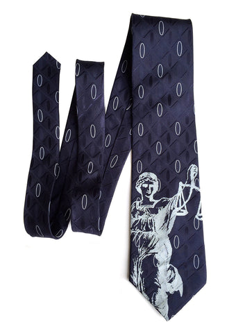 Scales of Justice Tie, Limited Edition Navy Luxe Silk