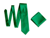 Medium Green solid color necktie, Kelly Green tie for weddings by Cyberoptix Tie Lab
