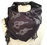 charcoal grey sailor knots scarf