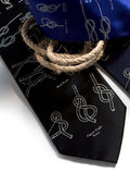 Ivory-cream ink on black, navy, royal blue silk.