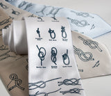 Sailing Knots Silk Necktie, ivory silk.