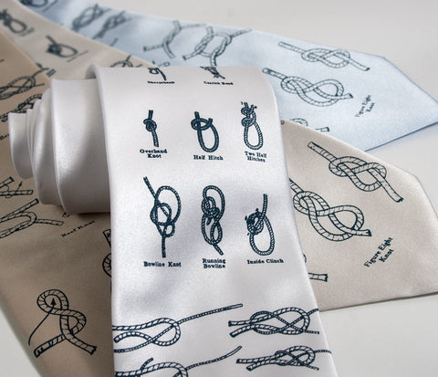 Knot tying diagram silk necktie. "KNOTical" tie.