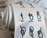 Sailing Knots silk necktie. Ivory "Knotical" tie.