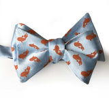 Koi Print Bow Ties, Sky Blue Fish Pattern Tie by Cyberoptix