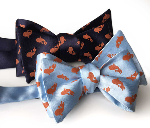 Koi Bow Tie, Tiny Goldfish Print Tie