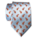 Tiny Koi Print Necktie, Sky Blue. Goldfish Pattern Tie by Cyberoptix