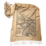 Los Angeles Map Print Pashmina Scarf. Hollywood Gifts, by Cyberoptix