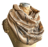 Old Los Angeles County Map Pashmina. City of Angels Scarf, by Cyberoptix