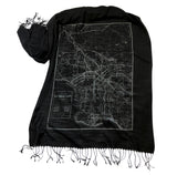 LA County Map Scarf. Vintage California Map Print Pashmina, by Cyberoptix