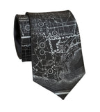 Los Angeles County Map Necktie. Dove Grey on Black Tie, by Cyberoptix