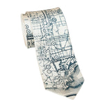 Los Angeles County Map Necktie. Navy on Cream Tie, by Cyberoptix