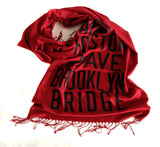 New York City Subway scroll sign scarf.