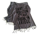 Grey New York City Subway Pashmina Scarf.