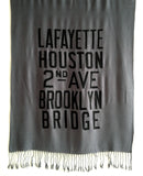 New York City Subway Pashmina Scarf, dove grey.