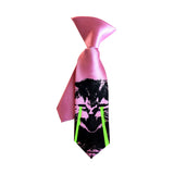 Hot pink laser kitten kids tie