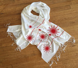 Laser Scarf, white and red