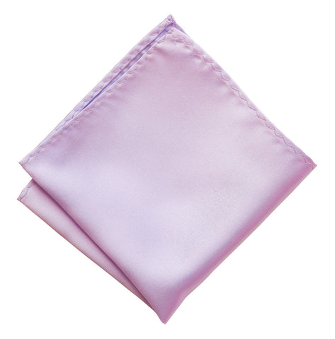 Lavender Pocket Square. Light Purple Solid Color Satin Finish, No Print