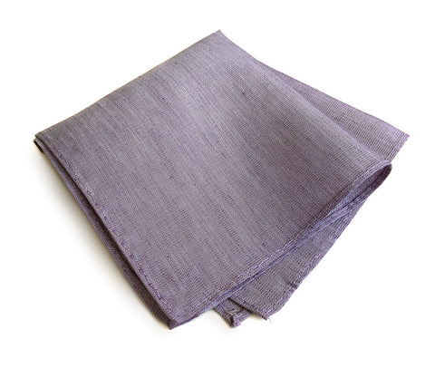 Lavender Linen Pocket Square. Solid Color, Purple Gang