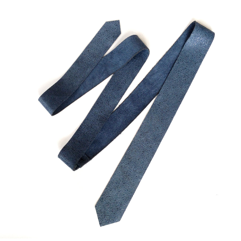 Blue Shatter Foiled Leather Necktie – Cyberoptix TieLab
