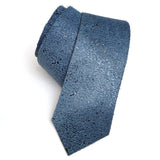 Blue Shatter Foiled Leather Necktie