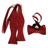 Red Python Embossed Lambskin Leather Bow Tie