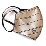 Library Date Due Card Face Mask, adjustable fabric face cover