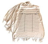 library card scarf, parchment