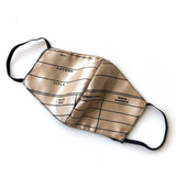 Library Date Due Card Face Mask, adjustable fabric face cover