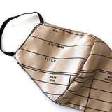 Library Date Due Card Face Mask, adjustable fabric face cover