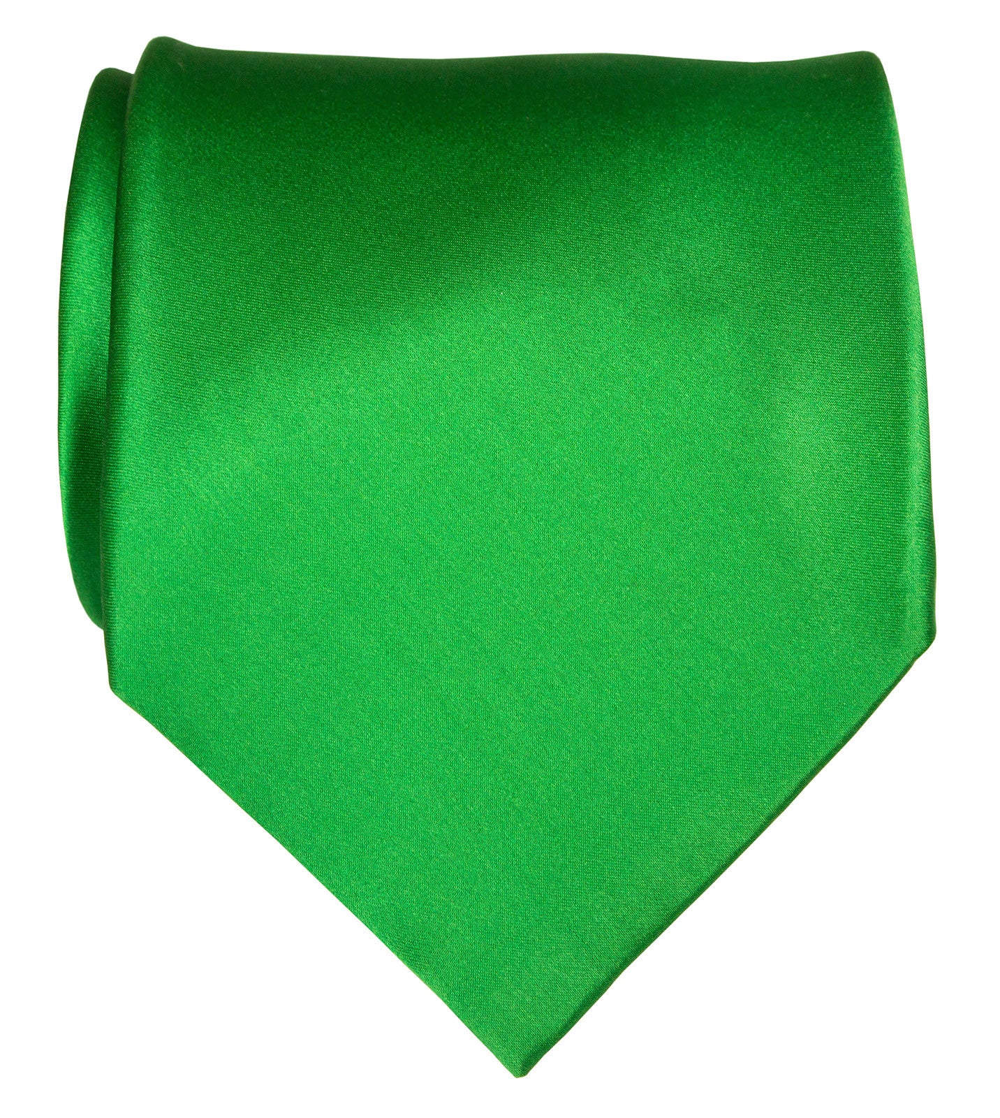 Spring Green Necktie. Solid Color Satin Finish Tie, No Print