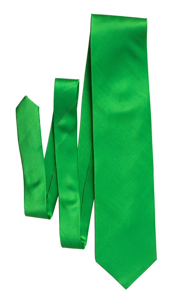 Dark Teal Green Necktie. Solid Color Satin Finish Tie, No Print